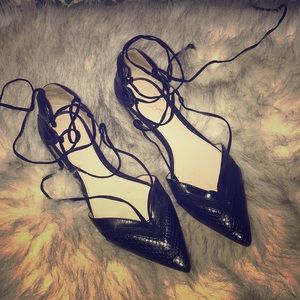 Zara tie up flats